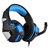 TZX Cuffie sopra l'orecchio cablati, Giochi per PC Auricolare, con Microfono, Luce, Anti-Rumore, subwoofer, per PS4, PC, Xbox Un Controller