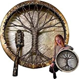 UGIF Shaman Drum Tree of Life, Tamburo Sciamano Albero della Vita, Tamburo Sciamanico Fatto a Mano, Simbolo della Musica Spirituale ...