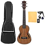 Ukulele classico da concerto in noce da 23 pollici, ukulele da concerto hricane con capotasto e borsa per ukulele per ...