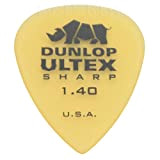 Ultex, 12 x Dunlop Sharp-Plettri da chitarra, 1,40 mm, In pratica confezione di latta