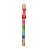 Ultnice Flauto soprano in legno a 8 fori, flauto musicale, strumento a fiato, per bambini (colore casuale)