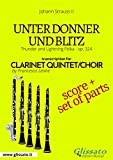 Unter Donner und Blitz - Clarinet quintet/choir score & parts: Thunder and Lightning Polka - op. 324