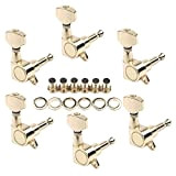 Unxuey 6R - Set di chiavi per accordatura chitarra semi-chiuse, per chitarra elettrica o acustica