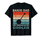 Uomo Retro vintage Music Dad Banjo Player & Fan Father's Day Maglietta