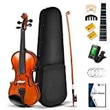 Vangoa 1/4 Violino Acustico in Legno Massello per Principianti Studenti o Bambini Un Quarto Violin Set con Kits per Principianti, ...