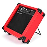 Vangoa Amplificatore per chitarra elettrica 10 Watt Guitar Amp portatile con altoparlante Jack per cuffie e Tono di distorsione rosso
