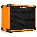 Vangoa Amplificatore per chitarra elettrica Guitar Amp 15 Watt portatile con altoparlante Jack per cuffie e tono di distorsione arancione