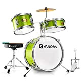 Vangoa Batteria per Principiante 13'' 3 pezzi Junior Acustico Drum Kit con Tom, Grancassa, Pedale Grancassa, Sedile e Bacchette per ...