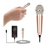 Vesaneae Mini Microfoni per Karaoke, Mini Microfono, Karaoke Mini Microfono Portatile per Telefono, Microfono Cablato in Metallo Microfono Vocale per ...
