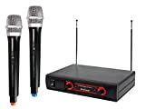Vetrineinrete® Kit microfoni dinamici UHF wireless senza filo con ricevitore 2 canali radiomicrofono per karaoke teatri eventi ampio raggio KIT-MIC02 ...