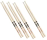 Vic Firth American Classic® Series Drumsticks - 5A - American Hickory - Wood Tip - 4 x Pair Value Pack