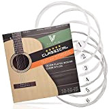 Villkin corde per chitarra - corde di nylon di prima qualità per chitarra classica, acustica e da concerto - Set ...