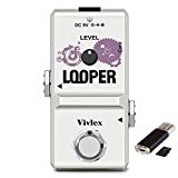 Vivlex LN-332A Looper - Mini pedale per chitarra elettrica, con registrazione per chitarra elettrica, tamburo acustico, con scheda di memoria ...