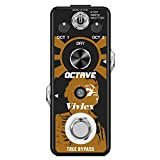 Vivlex Octave LEF-3806 - Pedali per effetti per chitarra elettrica e basso, mini Stompbox con True Bypass