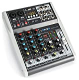 Vonyx VMM-K402 - Music Mixer 4 Canali, Bluetooth, USB-Audio-Interface, LED VU Meter e Peak LED, Uscita Cuffie, 2 x ingressi ...