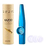 Wandic Kazoo in lega di alluminio con 3 membrane diaframma da bocca, con scatola regalo vintage oro type 1 Blu