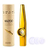 Wandic Kazoo in lega di alluminio con 3 membrane diaframma da bocca, con scatola regalo vintage oro type 1 Oro
