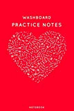 Washboard Practice Notes: Red Heart Shaped Musical Notes Dancing Notebook for Serious Dance Lovers - 6"x9" 100 Pages Journal
