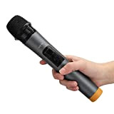 Wendry Microfono, Microfono Wireless, Microfono Portatile con Ricevitore, con Tecnologia UHF e Schermo, per Studio di Registrazione, Karaoke, Insegnante, Spettacolo ...