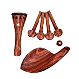 WENKA 1 set di Alta qualità 4/4 3/4 violino accessori in legno di palissandro parti raccordi, cordiera + piroli + ...