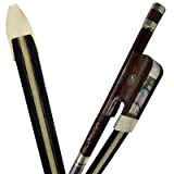 WENKA 1pcs Strong Snakewood French Bass Bow Black And White Bow Hair French Style Snakewood 3/4 Upright Bass Bow