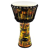 World Rhythm 10 Pollici, Djembe Drum, African Synthetic Djembe Drum, 50 cm, colore Arancione (Orange)