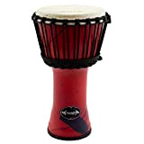 World Rhythm 10 Pollici, Djembe Drum In Red - 50 cm African Synthetic Djembe Drum