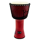 World Rhythm 12 Pollici, Djembe Drum In Red - 60 cm African Synthetic Djembe Drum, Rosso