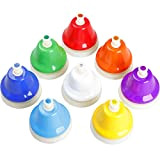 Wyzkyz - Set di 8 campanelle con i colori dell’arcobaleno, per neonati, in metallo, campane musicali, ideali come regalo di ...