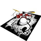 XIAOFEI Drum Carpet per Batteria Elettronica, Universale Tappeto Musicale Tamburo, Assorbimento degli Urti Antiscivolo Pad, Insonorizzato Tappeto, per Musica Pratica ...