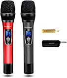 XIAOKOA Wireless Microphone,Microfono Senza fili, Microfono Karaoke Wireless Portatile Professionale, con Display Digitale,per Karaoke/Home KTV/Prestazioni All'aperto/Evento Festa