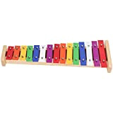 Xilofono 15 Note, Strumento Educativo Colorato per Xilofono Glockenspiel in Legno Xilofono per Bambini Giocattoli Educativi Prescolari con 2 Mazze ...