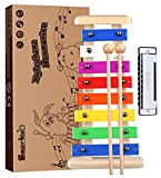 Xilofono di legno per bambini e Armonica - Smarkids grande regalo per bambini piccoli strumenti musicali stile strumento giocattolo set, ...