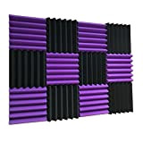 Xinglong 12 pezzi cuneo viola/nero insonorizzante studio Foam Tiles 5,1 x 30,5 x 30,5 cm