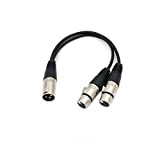 Xsayjia XLR Microphone Cable 3 Pin Male to 2 Female Splitter Y-Cable Cords Splitter