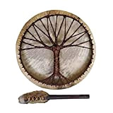 Y3 Tamburo di sciaman vegano 10 in vergine – Tamburo della vita siberiana, strumento a percussione con bassi rinforzati e ...