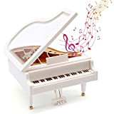 YAXIDAEVER Carillon Bianco Pianoforte, Scatola Musicale per Pianoforte,Mini Pianoforte Carillion, Modello di Pianoforte Musicale in Miniatura per Natale, Compleanno 12 ...