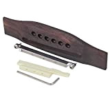 Yibuy, ponte in palissandro e sella dado e set albero regolabile per chitarra acustica a 6 corde
