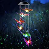 Yuehuamech Chimes Wind Chimes Outdoor Solar Butterfly Chimes Vento Appeso Colore Cambiamento LED Mobile Vento Vento Chime Lights Per Notte ...