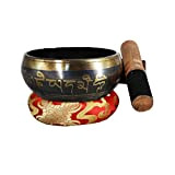 ZENKO Campana Tibetana per Meditazione 9.5 cm 7 Metalli Fatto a Mano in Nepal per Meditazione Buddista Yoga Rilassamento Guarigione ...