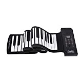 Zerone Portable 61 Keys Rollup Piano, Pianoforte a tastiera pianoforte elettronico pieghevole morbido morbido standard con alimentatore esterno per bambini ...