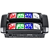 ZKYMZL Spider Moving Head Light LED Beam DJ Lights RGBW Sound Activated and DMX512 Control for Party Pub Disco Show ...