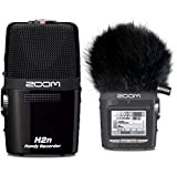 Zoom H2n - Registratore stereo MP3 Wav + KEEPDRUM WS-BK, protezione antivento in pelo