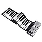 zxz 61 Tasti Roll Up Piano, Pianoforti elettrici a manovella, Tastiera in Silicone Altoparlante più Forte Alimentato Tramite USB 128 ...
