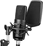 ZYF Microfono Karaoke Grande diaframma Microfono Filtro a Basso Taglio Cardioid Condensatore Microfono per Studio Broadcast Live Vlog VLOG Video ...