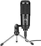 ZYF, microfono portatile per karaoke, microfono a condensatore, porta USB, per PC, scheda audio professionale, karaoke, DJ Registrazione dal vivo ...